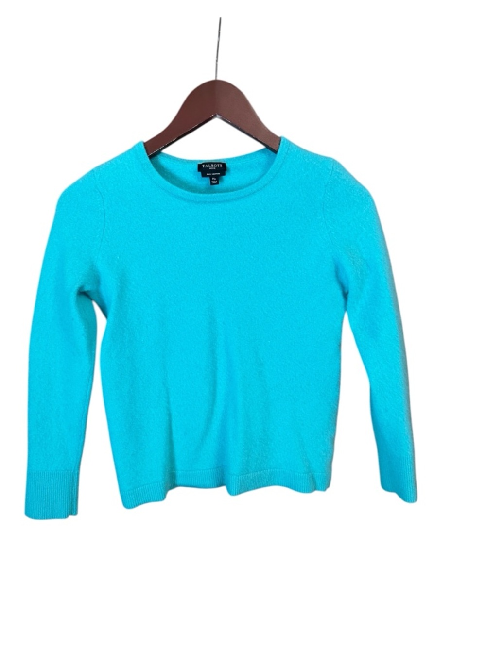 Talbots 100% Cashmere Sweater Women’s MP Tiffany Blue Quiet Luxury Minimalist
